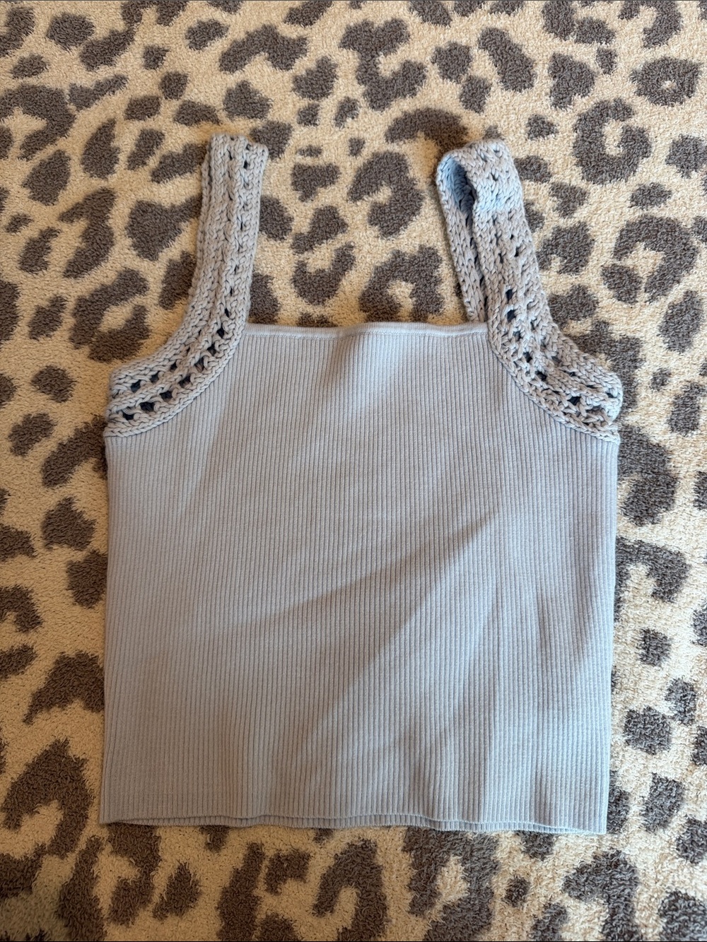 aerie Ribbed Tank with Crochet Straps